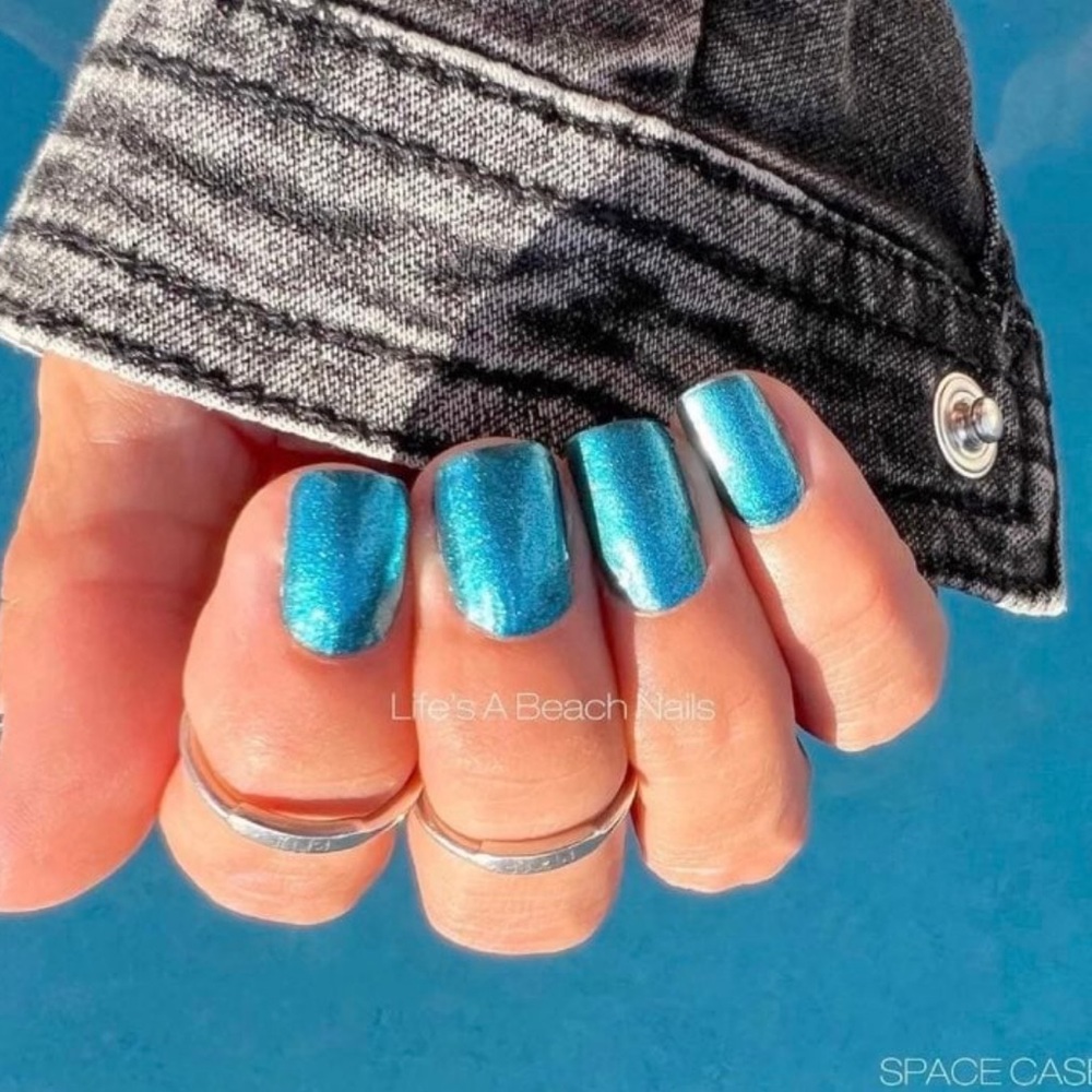 *Retired* Color Street: Space Case | Blue Metallic Fall Winter Spring Summer - Picture 2 of 11